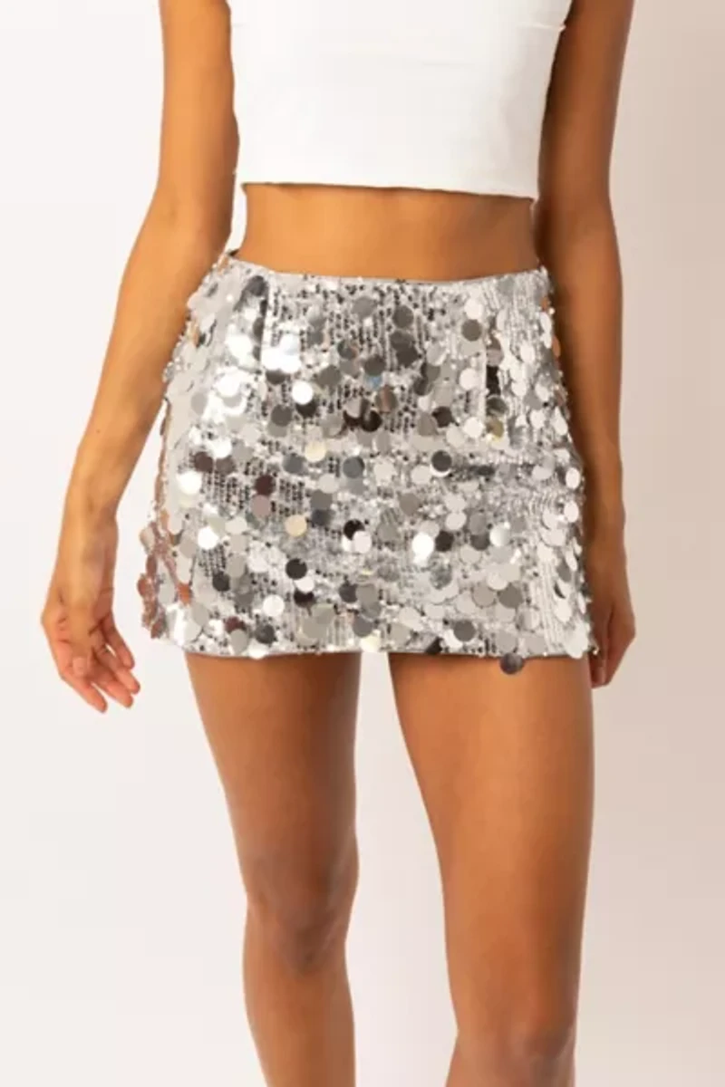 Amy Lynn Sequin Disc Mini Skirt