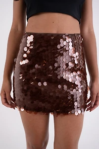Amy Lynn Sequin Disc Mini Skirt