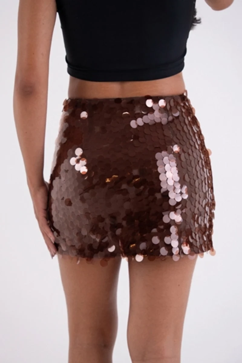 Amy Lynn Sequin Disc Mini Skirt