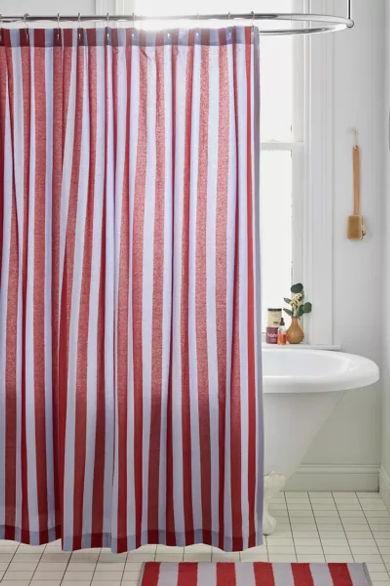Awning Stripe Patterned Shower Curtain