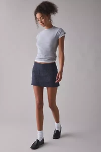 UO Dariah Pinstripe Low Rise Micro Skort
