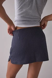 UO Dariah Pinstripe Low Rise Micro Skort