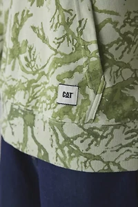CAT Printed Relaxed Fit French Terry Hoodie Sweatshirt