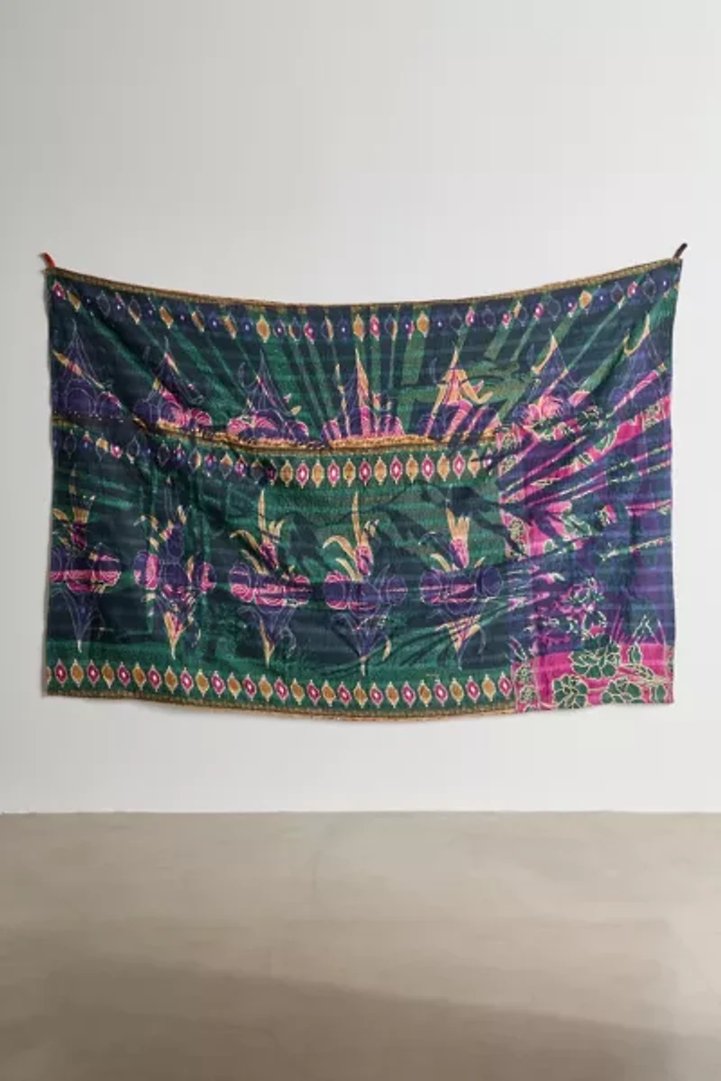 ReMADE By UO Remnants Arizona Screen Printed Kantha Tapestry