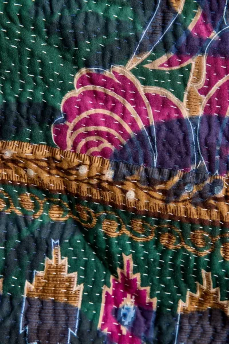 ReMADE By UO Remnants Arizona Screen Printed Kantha Tapestry