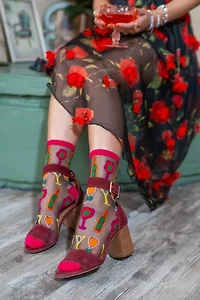 Sock Candy Cocktail Hour Black Sheer Sock