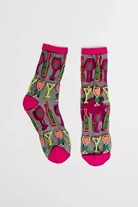 Sock Candy Cocktail Hour Black Sheer Sock
