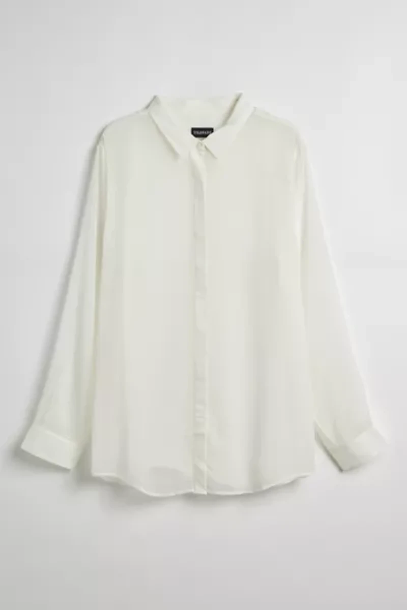 WILDFANG The Empower Sheer Long Sleeve Button-Down Shirt
