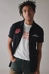 American Needle The Rolling Stones Embroidered Short Sleeve Button-Down Shirt
