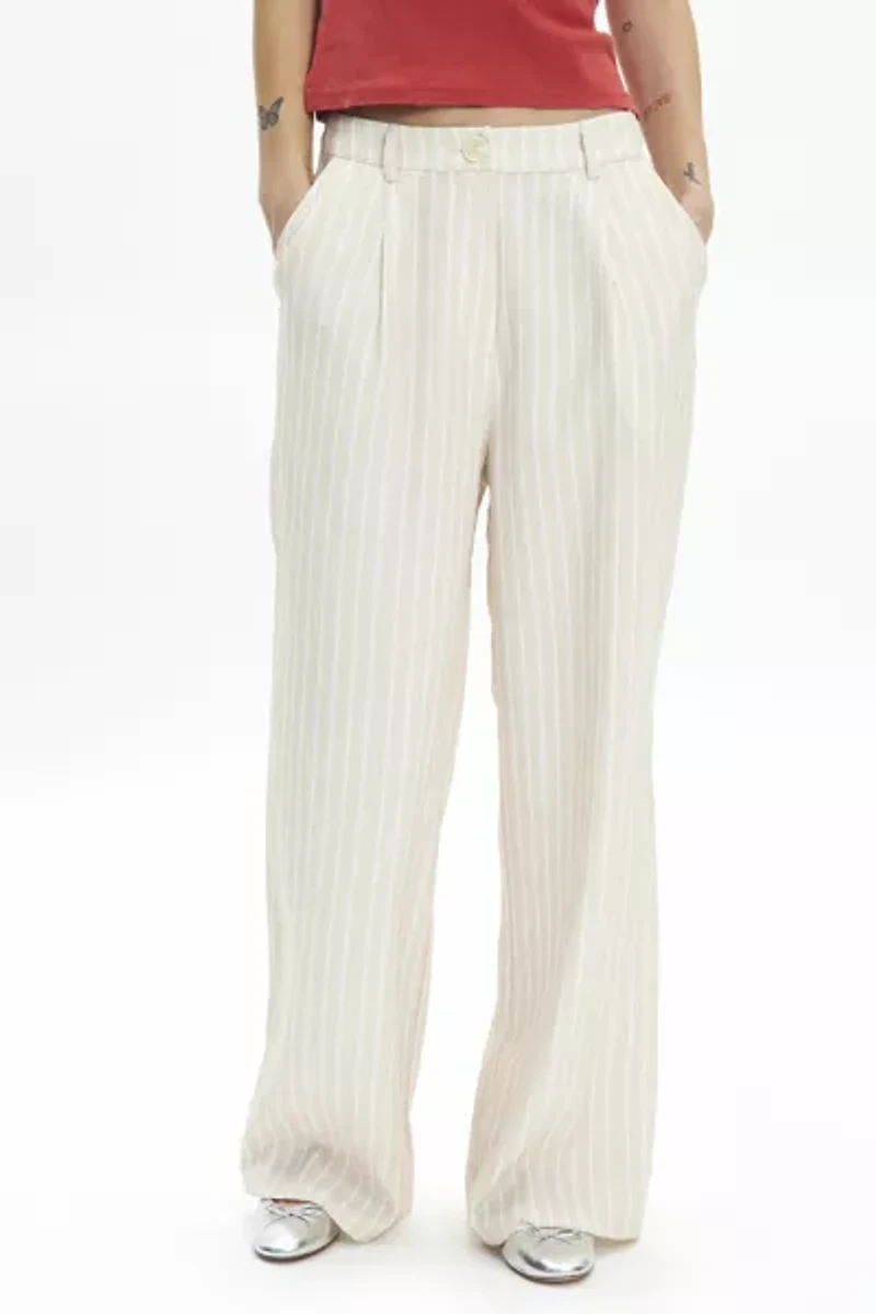 Another Girl Striped Relaxed Wide Leg Pant