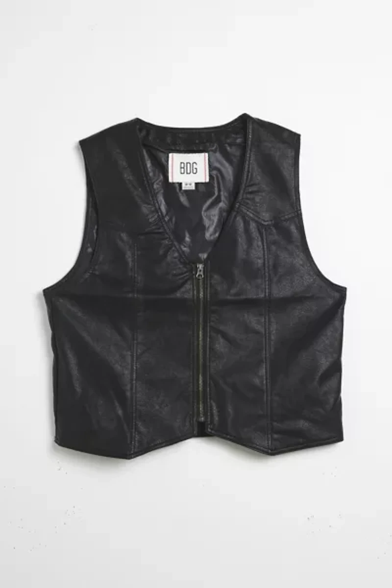 BDG Faux Leather Riding Vest
