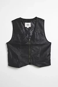 BDG Faux Leather Riding Vest