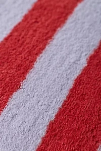 Awning Stripe Plush Printed Bath Mat