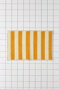Awning Stripe Plush Printed Bath Mat