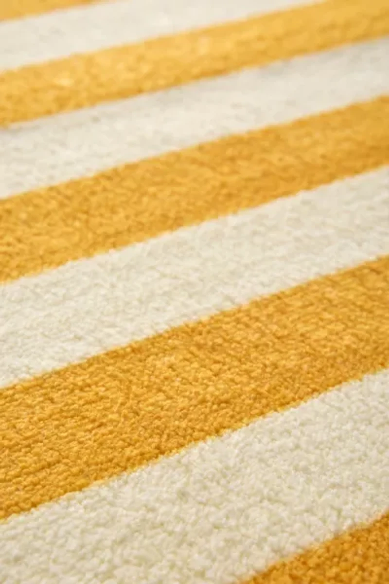 Awning Stripe Plush Printed Bath Mat