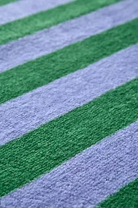 Awning Stripe Plush Printed Bath Mat