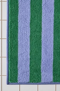 Awning Stripe Plush Printed Bath Mat