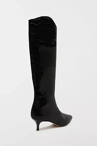 Schutz Maryana Leather Kitten Heel Boot