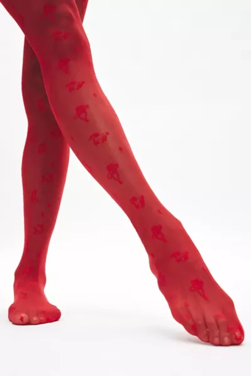 Western Icons Printed Sheer Tights