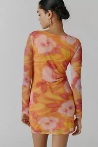 Giuliana Mesh Long Sleeve Mini Dress