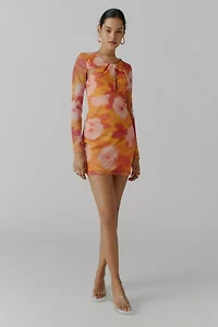 Giuliana Mesh Long Sleeve Mini Dress