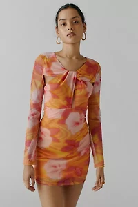 Giuliana Mesh Long Sleeve Mini Dress