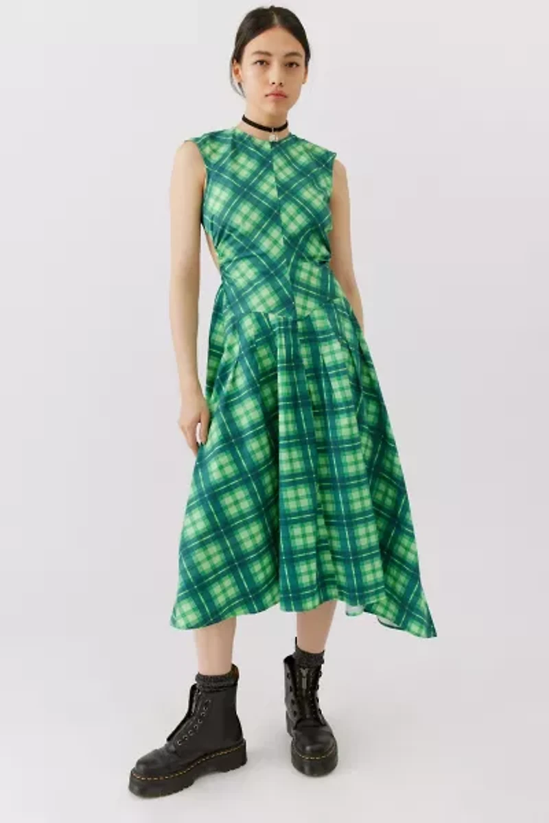 Avril Plaid Midi Dress
