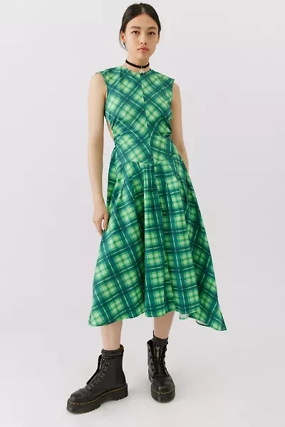 Avril Plaid Midi Dress