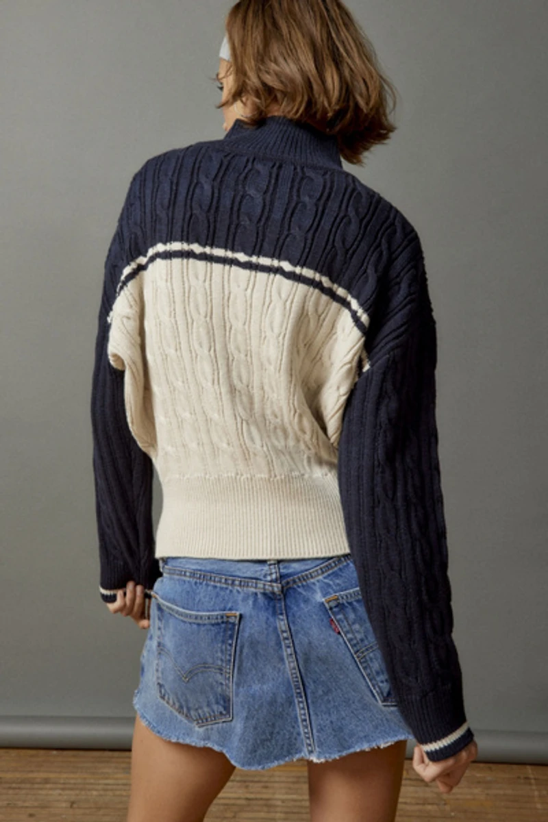 Briar Cable Knit Zip-Up Cardigan