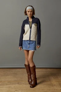 Briar Cable Knit Zip-Up Cardigan