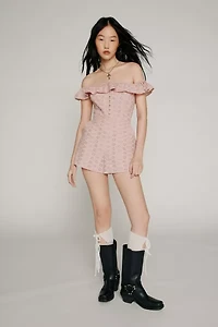 Jeena Eyelet Off-The-Shoulder Romper