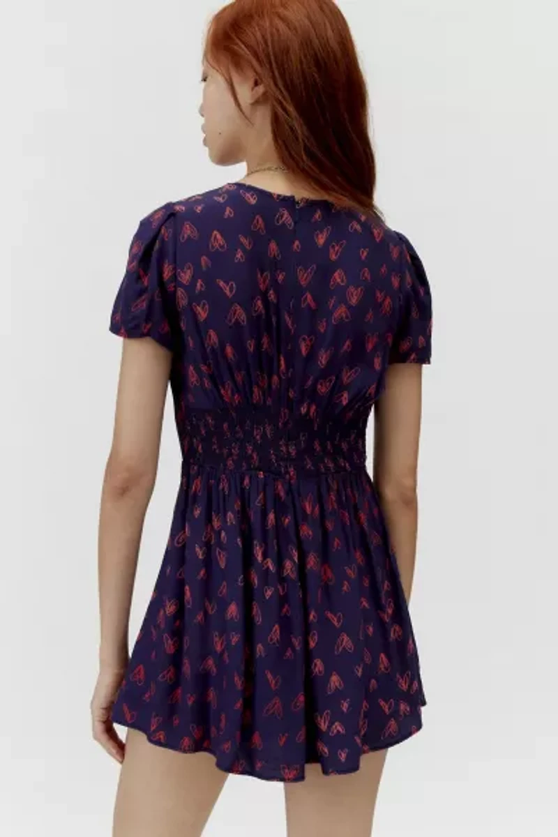 Juliette Printed Short Sleeve Romper