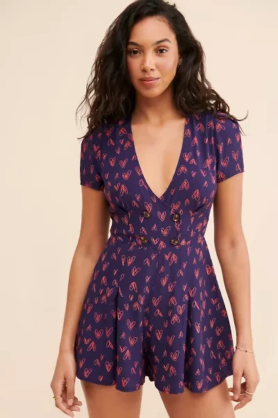 Juliette Printed Short Sleeve Romper