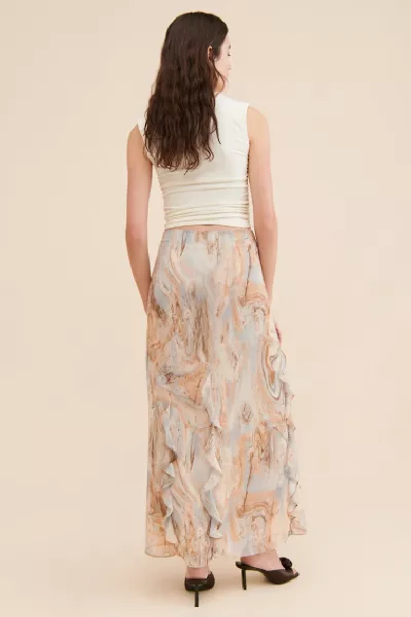 Moon River Ruffle Detail Maxi Skirt