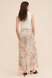 Moon River Ruffle Detail Maxi Skirt