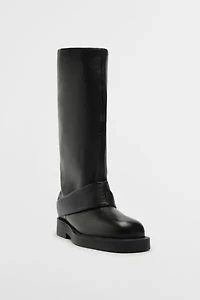 Schutz Leather Keira Foldover Boot