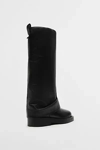 Schutz Leather Keira Foldover Boot