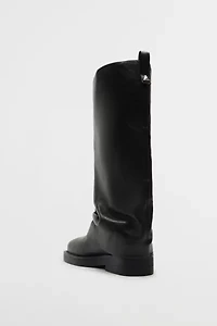 Schutz Leather Keira Foldover Boot