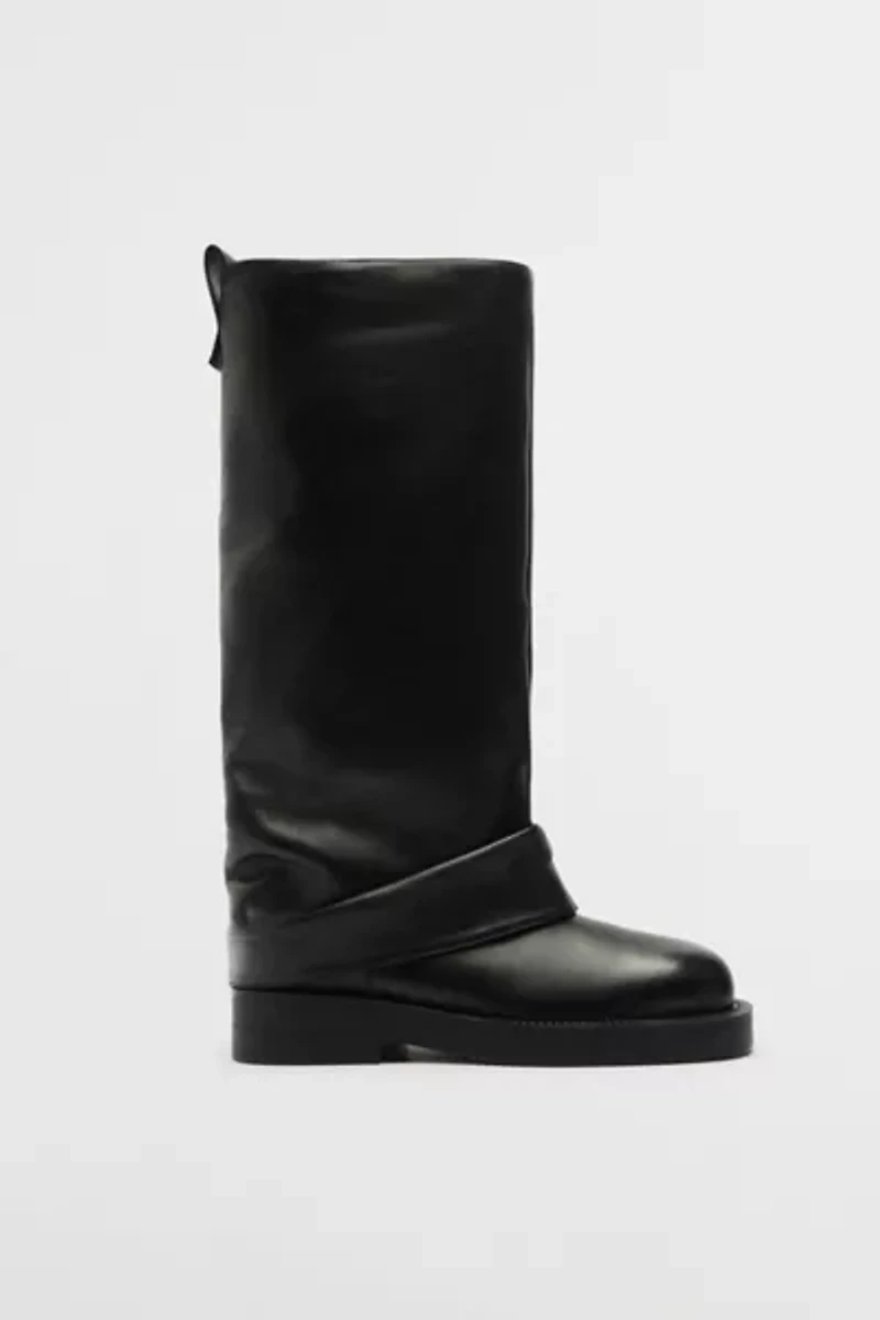 Schutz Leather Keira Foldover Boot