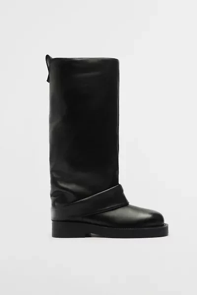 Schutz Leather Keira Foldover Boot