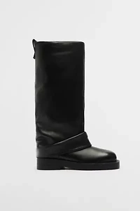 Schutz Leather Keira Foldover Boot