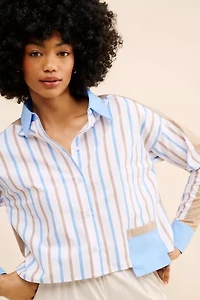 Noisy May Mixed Stripe Buttondown Shirt