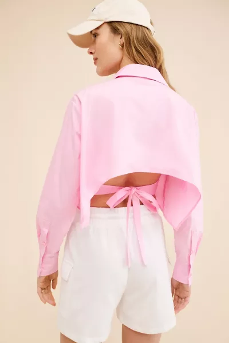 Noisy May Ingrid Long Sleeve Tie Shirt