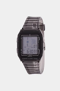 Timex Q LCA Alarm Quartz Analog-Digital Clear Resin Watch