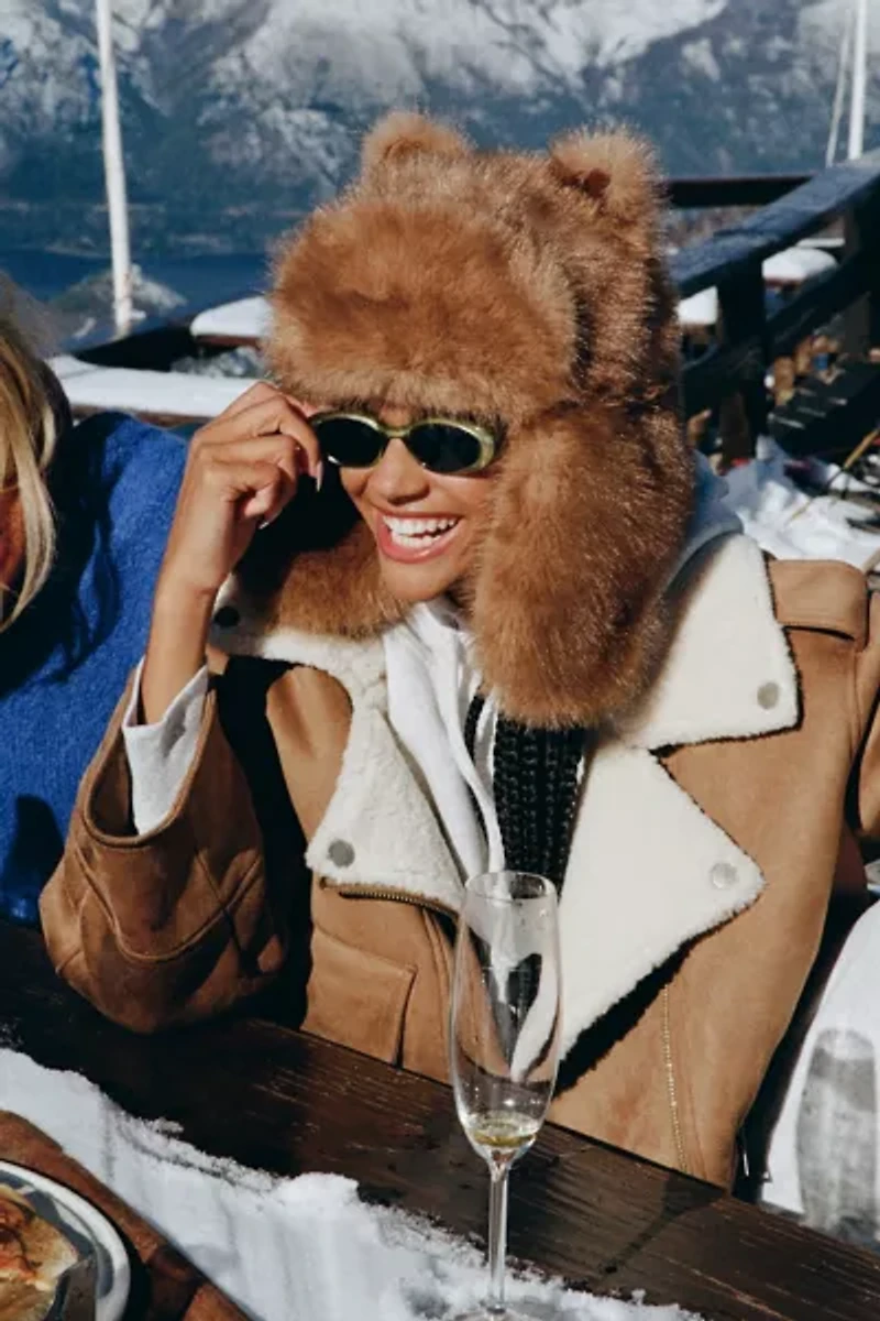 Fluffy Faux Fur Trapper Hat
