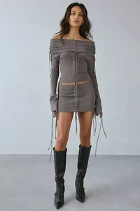 Jaded London Extreme Lace Up Knit Mini Skirt
