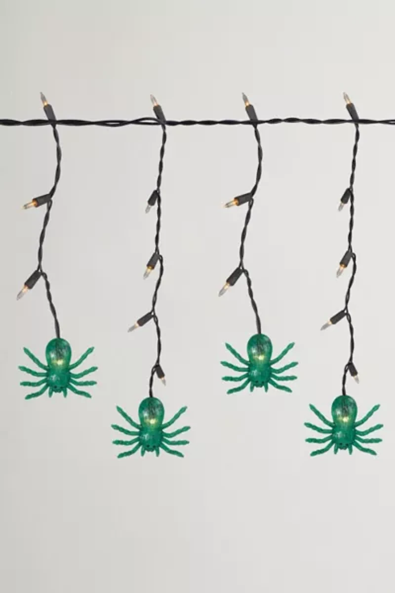 Green Spider 3ft Long Halloween Icicle Lights