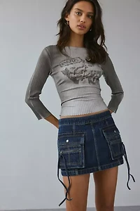 BDG Ranger Cargo Denim Micro Mini Skirt