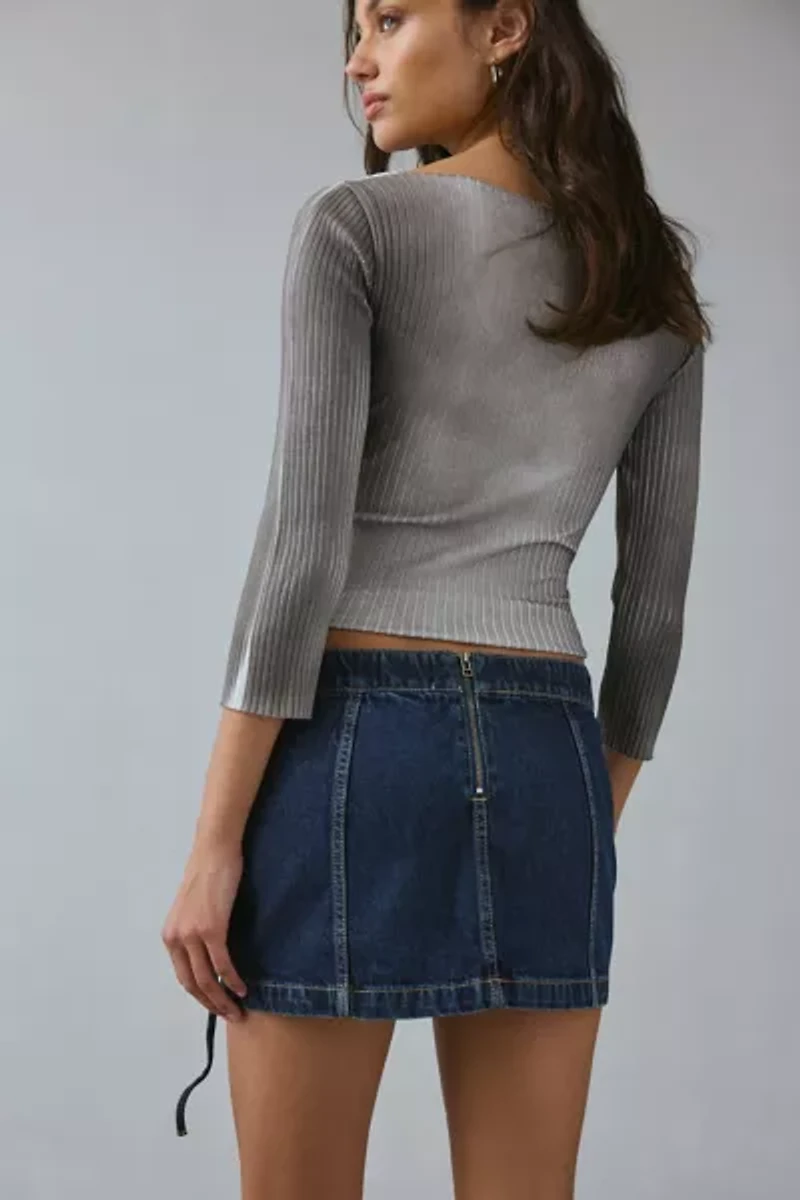 BDG Ranger Cargo Denim Micro Mini Skirt