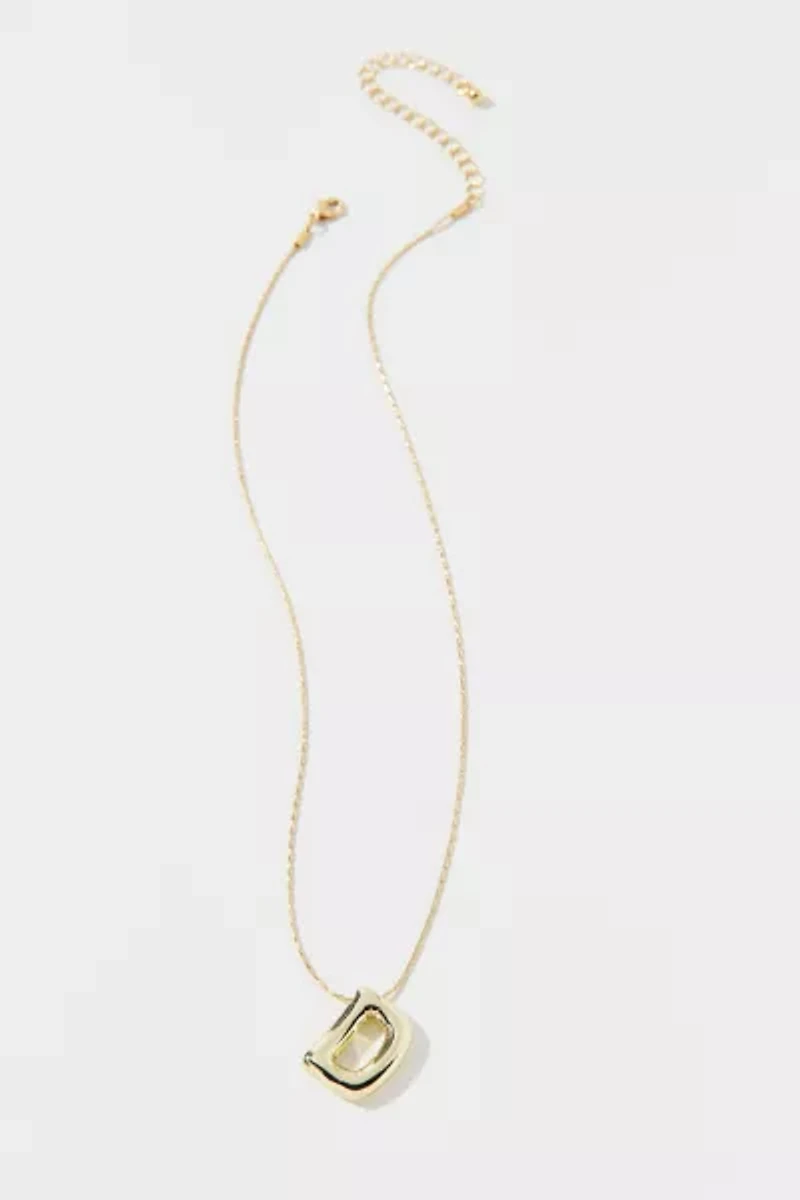 14k Gold Plated Bubble Initial Charm Necklace